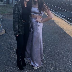 Wild honey Lavender two piece silky set